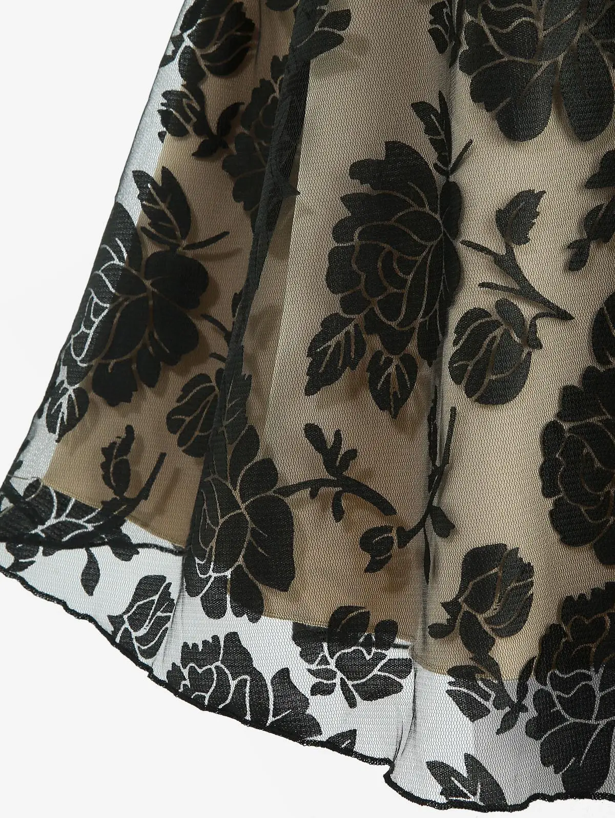 Abito a canotta a strati con sovrapposizione di pizzo floreale legato per cocktail e festa per ragazze, costume da indossare ogni giorno