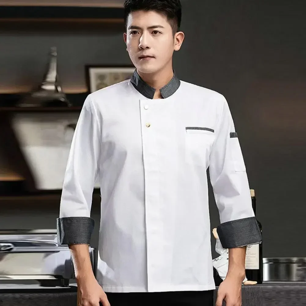 Chef Closure Men Anti-pilling Lightweight Coat Uniform Clothes Buttons Cook Women Pastry Bakery Breathable Service