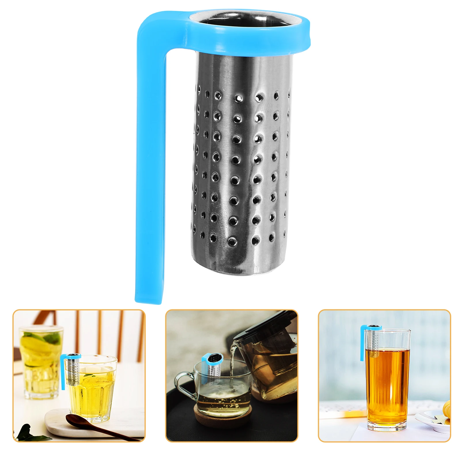 

Stainless Steel Tea Infuser Reusable Loose Leaf Mesh Tea Filter Tea Strainer with Handle (Random Color)