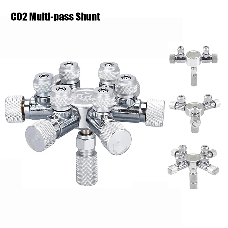 Aquarium Multi-Channel CO2 Distributor CO2 Regulator Generator Solenoid valve Check Valve Bubble Counter Diverter Accessories