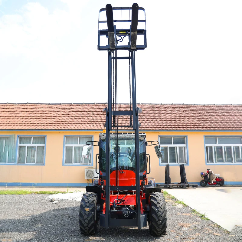 オフロードフォークリフト、3-6トン、4輪駆動、新しいディーゼルエンジン用ラップ、ミニ1トンフォークリフト、ラフストランクフォークリフト、カスタマイズ