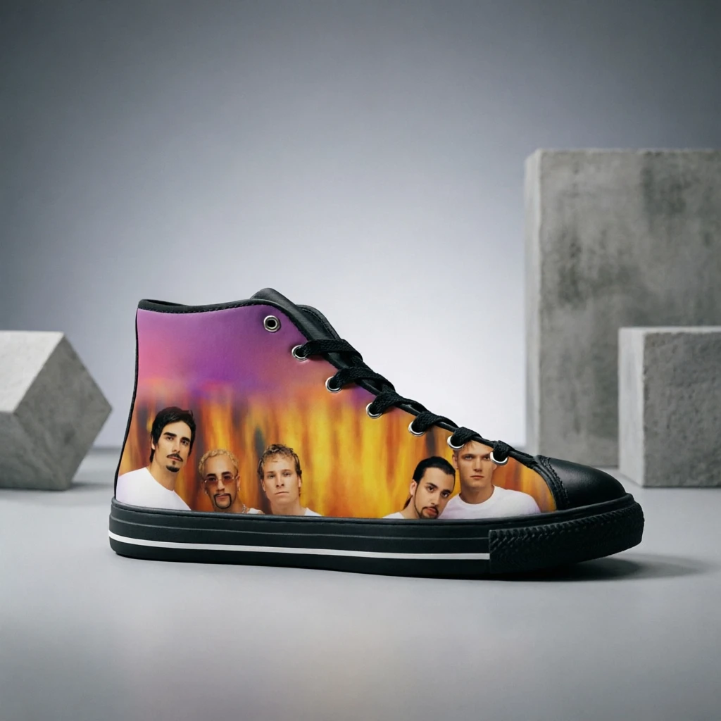 

Backstreet Boys Men Women Canvas Sneakers Retro Band Print Casual Shoes Breathable Lightweight Walking Flat Shoes