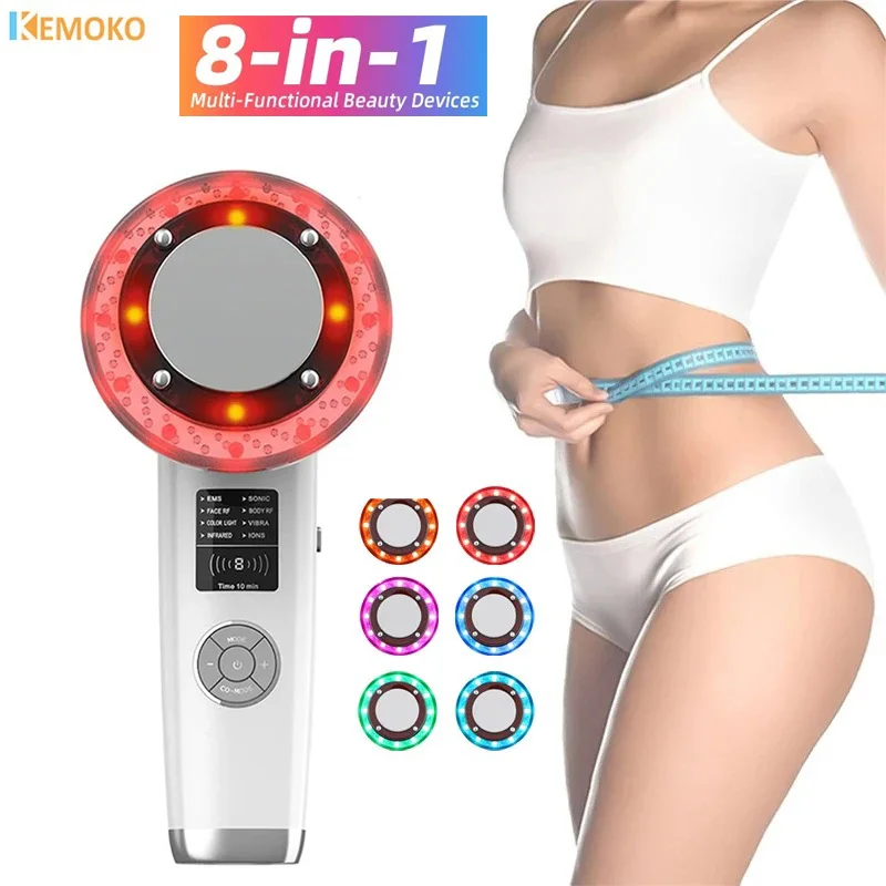 Ohio eur à cavitation à ultrasons 8 en 1, appareil de massage amincissant pour le corps, perte de poids, anti-cellulite, infrarouge galvanique, lumière LED, graisse (modèle enfichable)