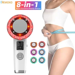 8 In 1 Ultrasound Cavitation Body Slimming Massager Weight Loss Anti-Cellulite Galvanic Infrared LED Light Fat（Plug in model）