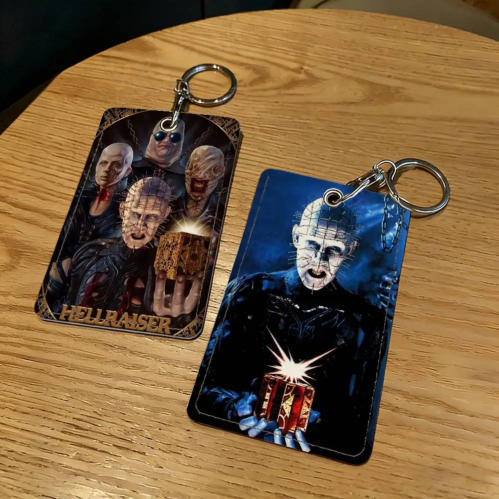 

Movie Hellraiser Card Holder With Keychain Executive Protection For Bank Credit Subway Bus Case