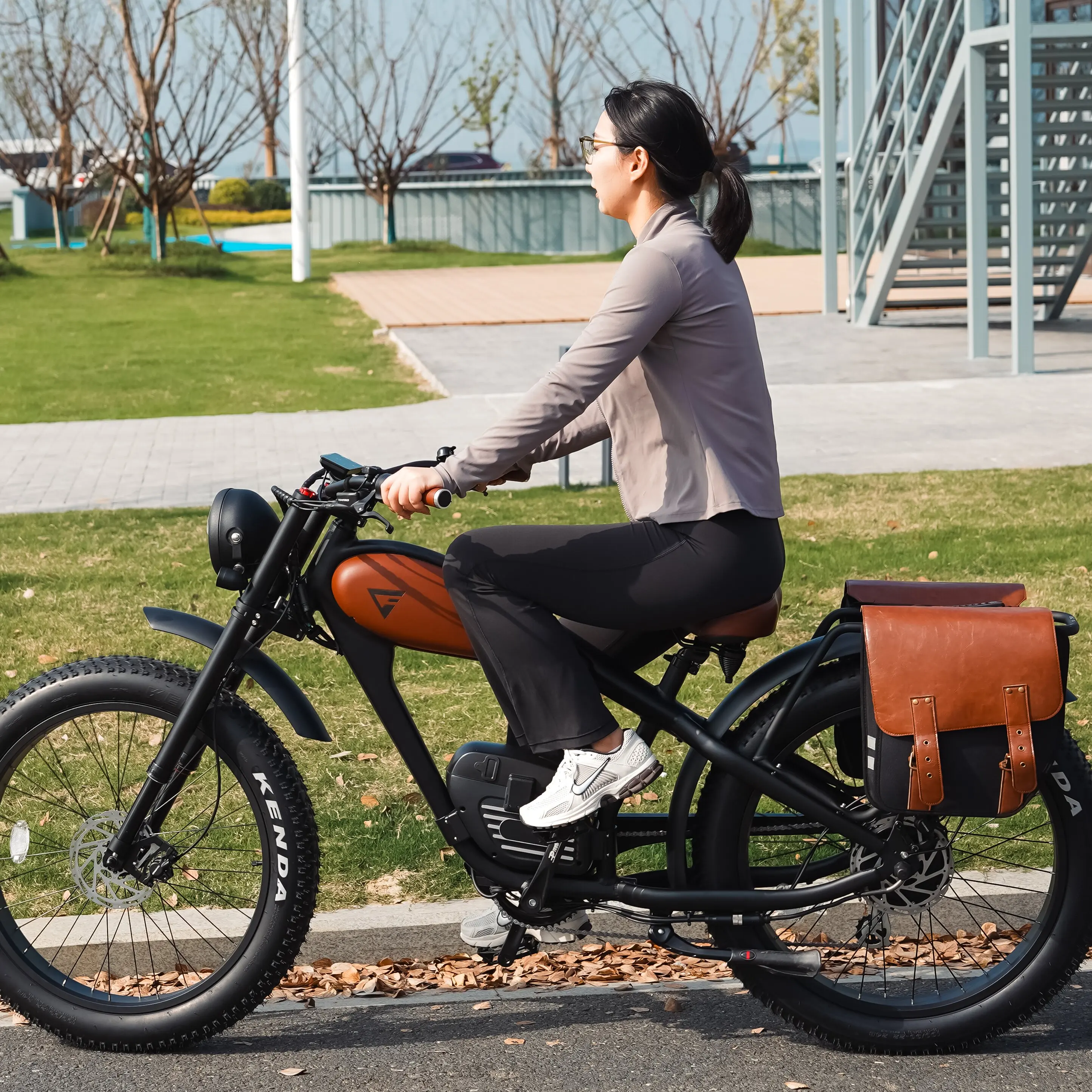 1000W Retro Electric Fat Bike Dual Battery Long Range Off Road Adult Ebike