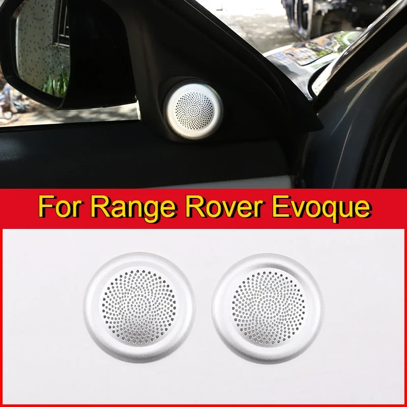 

For Land Rover Range Rover Evoque L551 2019-2020 Aluminum Alloy Silver Tweeter Speaker Cover Trim Car Interior Accessories 2 Pcs