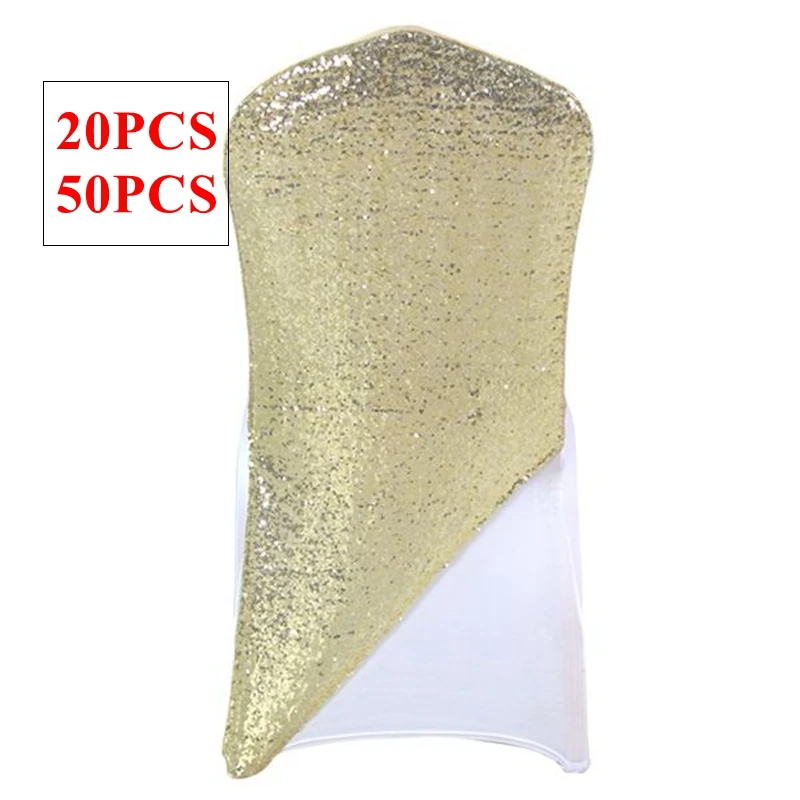 Back Sequin Spandex Chair Cover Stretch Chair Cap Hood For Wedding Event Decoration