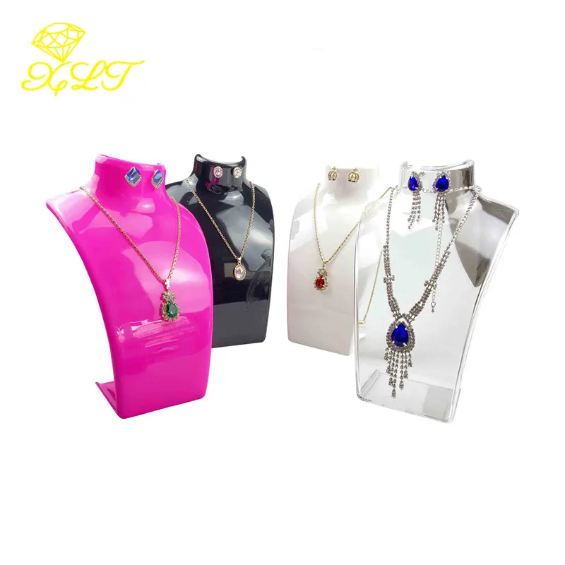 4 Colors Acrylic Mannequin Necklace Jewelry Display Holder Pendant Earrings Decorate Exhibition Display Stand Shelf