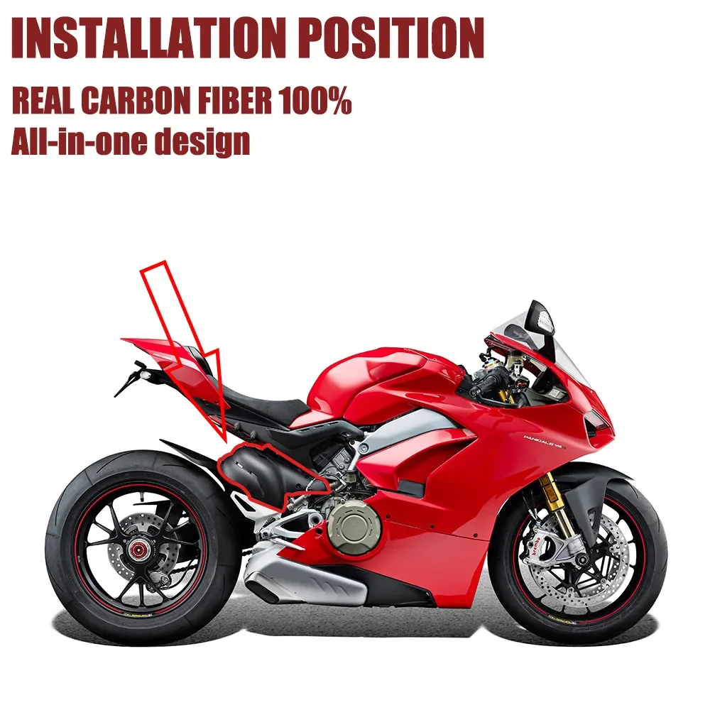 V4 2018-2021 For DUCATI Streetfighter Panigale V4 V4S Motorcycle Carbon Fiber Exhaust Heatshield Protection Cover Fairing Kit