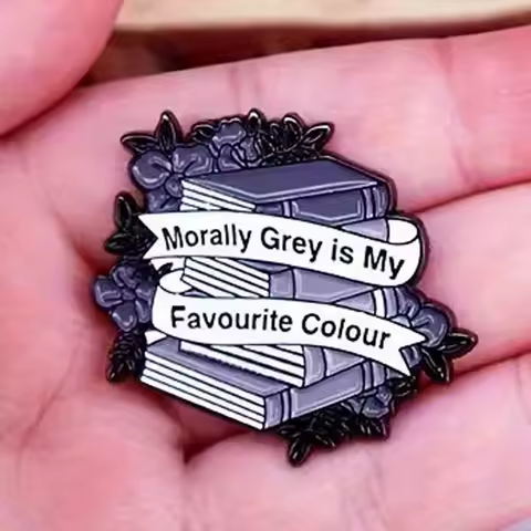 Funny Letter "Morally Gray Is My Favorite Color" Enamel Pin Literary Book Brooch Lovers Badge Accessories
