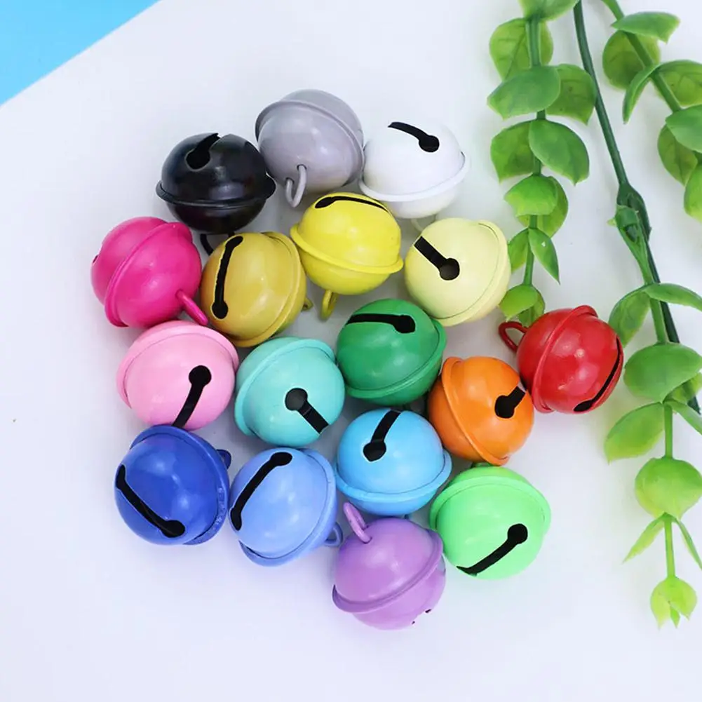 Pet Bell Diy Key Chain Christmas Bell 22mm Metal Pendant Bell Color Lacquer Bell Small Candy Round B0X2