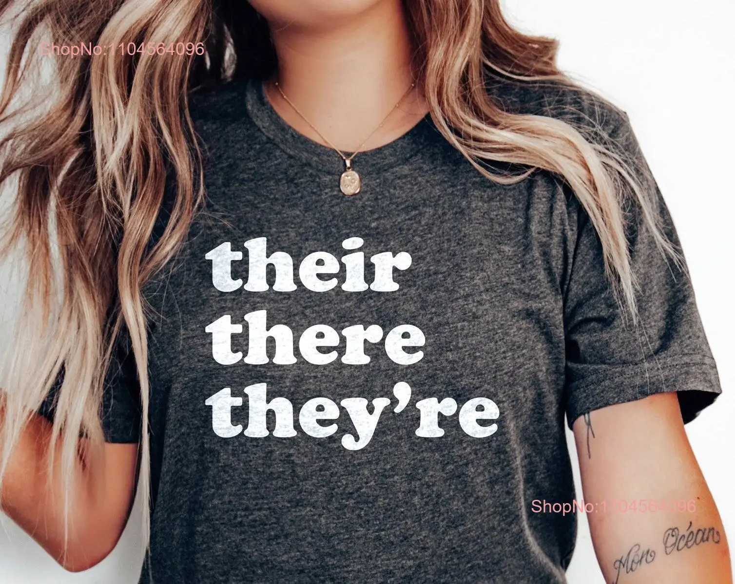 Funny Grammar T Shirt Spelling English s Teacher Their There They're Matters long or short sleeves