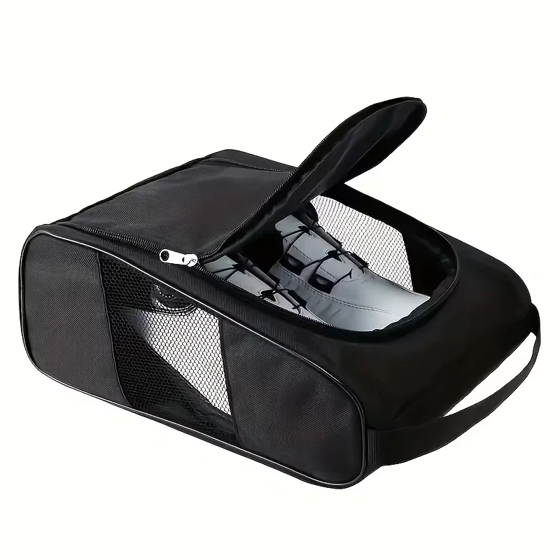 Golf Shoe Bag – Portable Sports Shoe Bag for Men & Women; Breathable Mesh Travel Organizer for Golf or Soccer Shoes