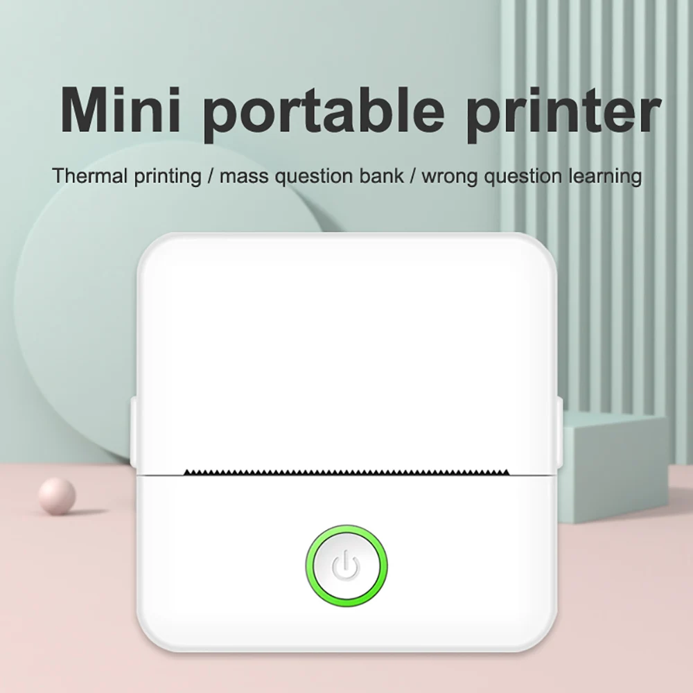 

Mini Portable Thermal Printer Pocket Wireless BT Stickers Photo Label Memo Wrong Question Small Printing No Ink Print For Xiaomi