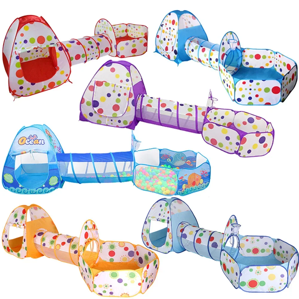 PISCINA DE BOLAS 3 en 1 para niños, parque infantil portátil, tienda de campaña, túnel para gatear, patio de juegos, regalo