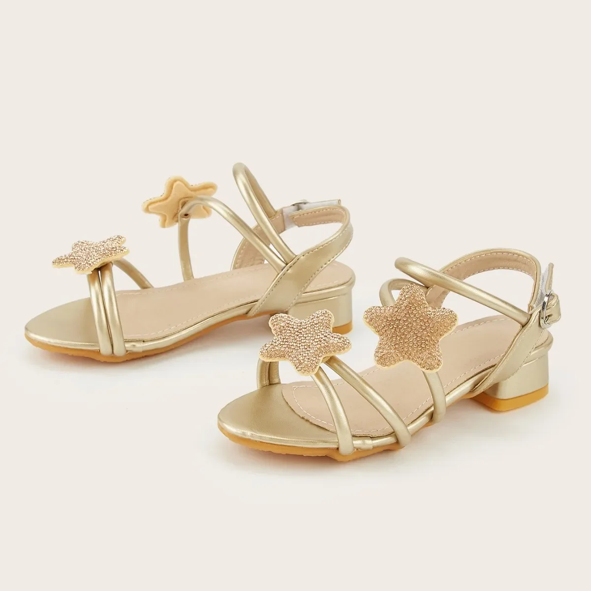 Fashion Baby Girls' High Heel Sandals 2026 Spring New Rhinestone Star Kids Casual Princess shoes Daily Party children's Footwear