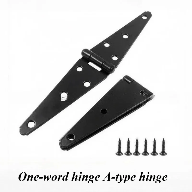 Black Iron Hinge Cabinet Garden Shed 2-6 inch Wooden Door Gate Light Gates Hinge Furniture Door Hardware