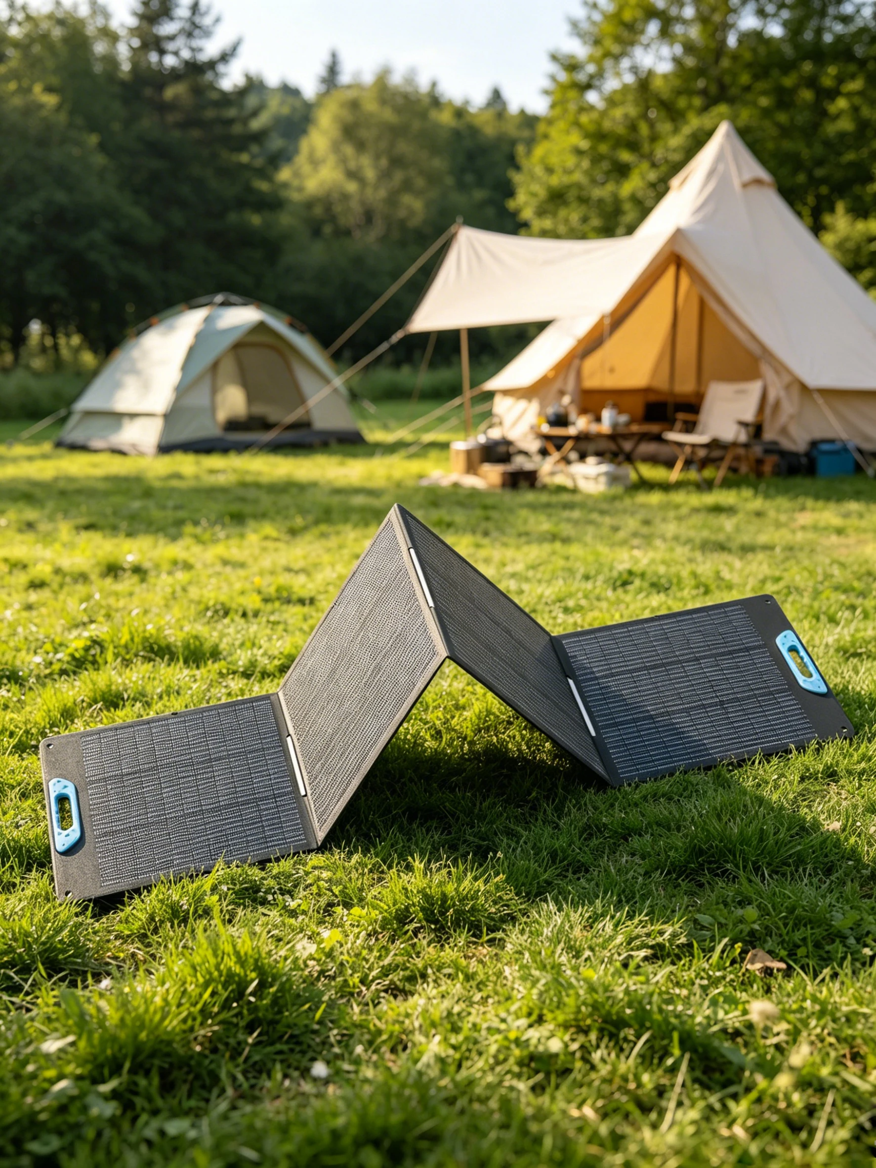 E-POWO 220W Tragbares Solarpanel für Powerstation, 23,5% Hocheffizienz ETFE Faltbare Solarmodule Ladegerät, USB-A & Typ-C Ausgang, IP67 Wasserdicht für Wohnmobile, Outdoor-Camping, Notfälle