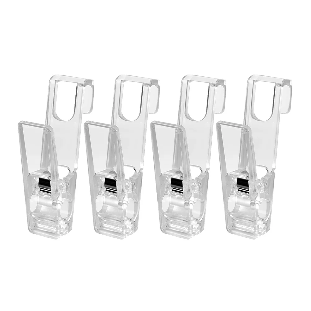 

4pcs Bathroom Clip Hooks Heavy Duty Laundry Hook Multi-Purpose Hangers Rotating Space Saving Design For Closet Shoe Hat Storage