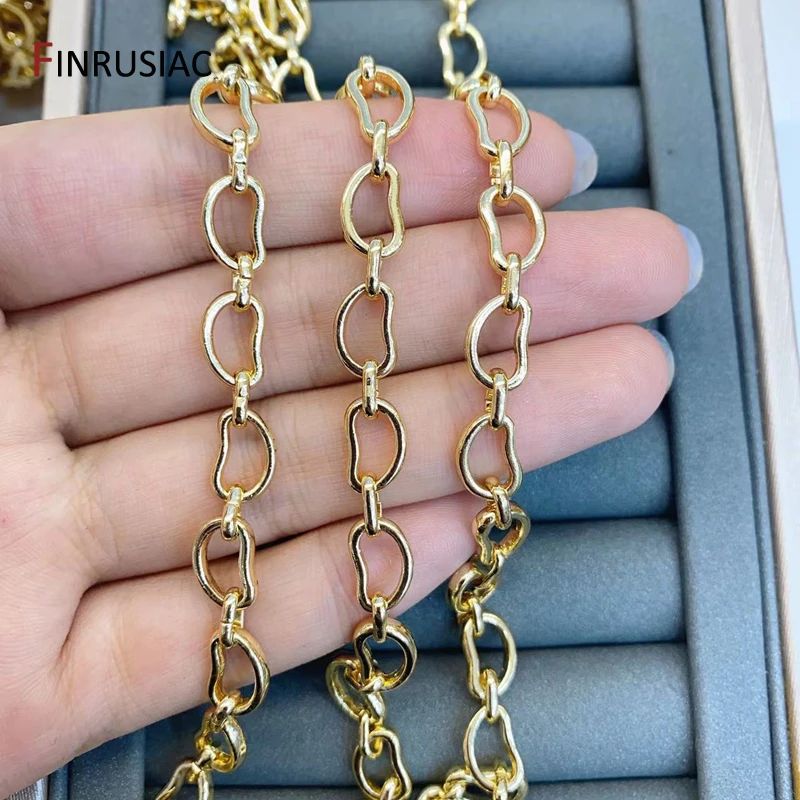 

14K Gold Plated Alloy Metal Thick Punk Chain For Jewelry,Chunky Heavy Cable Link Chain for DIY Necklace Bracelet Making Findings