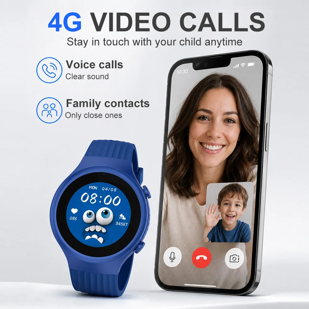 Original 4G Kids Watch K5 GPS Location Tracke Sim Card SmartWatch Camera Video Call Phone Watch Waterproof Watch Chidlren Gifts