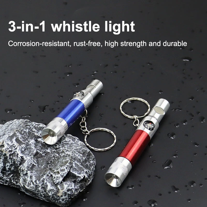 Whistle With Flashlight Quality Emergency Kit Keychain Climbing Keyring Portable Survival Outdoor Whistle 3-In-1 Flashlight Comp