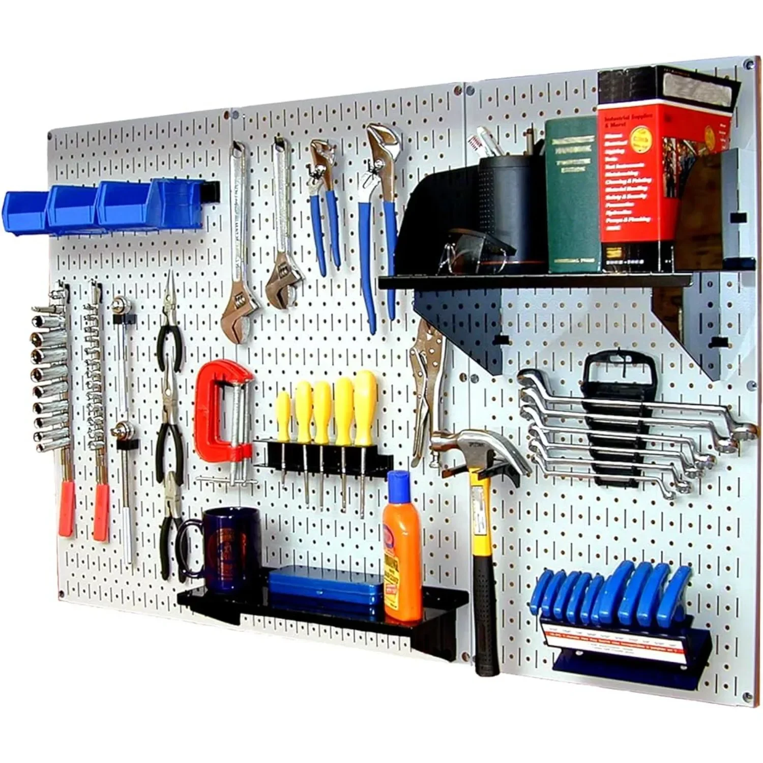 

Wall Control 30-WRK-400WB Standard Workbench Metal Pegboard Tool Organizer,White/Black