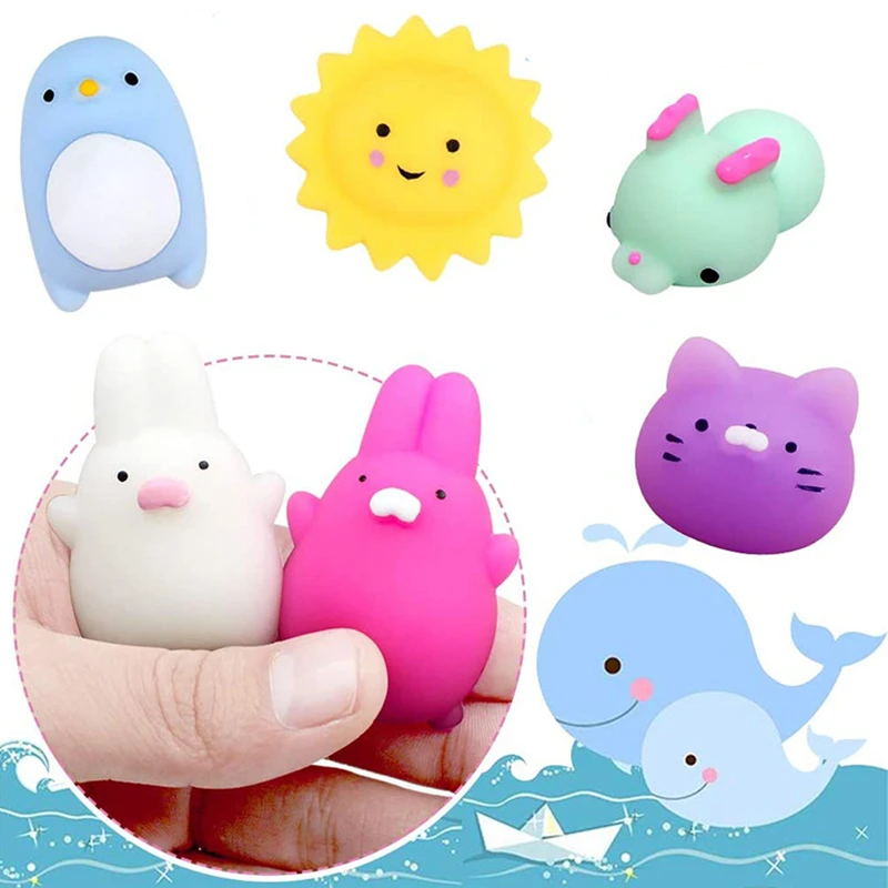 20Pcs Mini Cute Cartoon Animal Stress Relief Toys For Boys Girls Birthday Party Favor Piñata Filler Carnival Kids Party Supplies