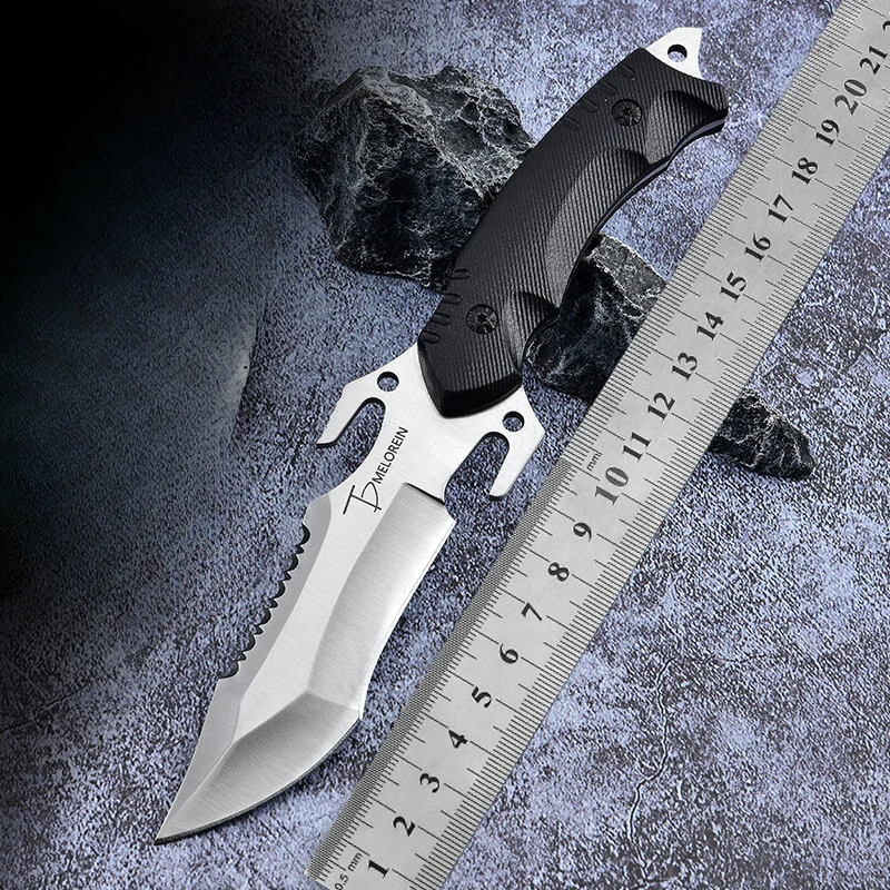 Straight knife Outdoor knife Portable pocket knife survival knife hunting tactics high hardness survival knife