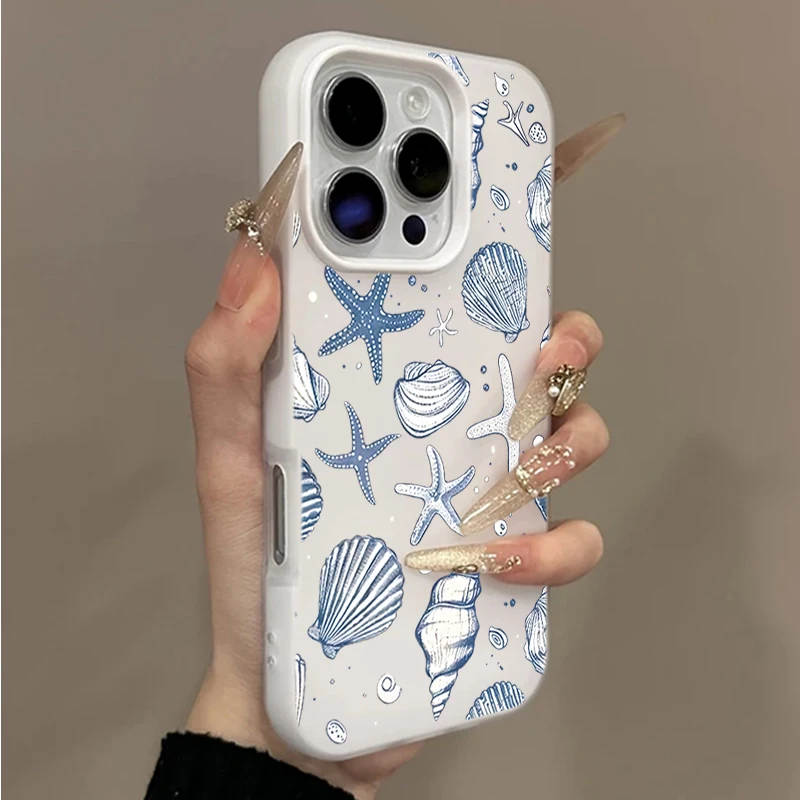 Blue Marine Organism Jelly Color Phone Case for iPhone 11 12 13 14 15 16 17 Pro Max 17 Air 17e 16e 16 7 8 Plus X XS XR SE2 Cover view 6