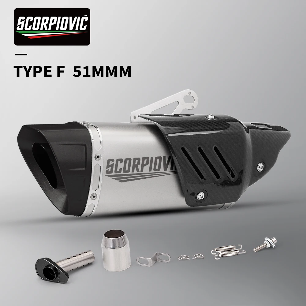 

Universal 51mm Motorcycle Exhaust Muffler With DB killer for MT09 PCX125 R6 R3 Ninja400 Z900 R1 ZX6R ADV350 PCX125 K10