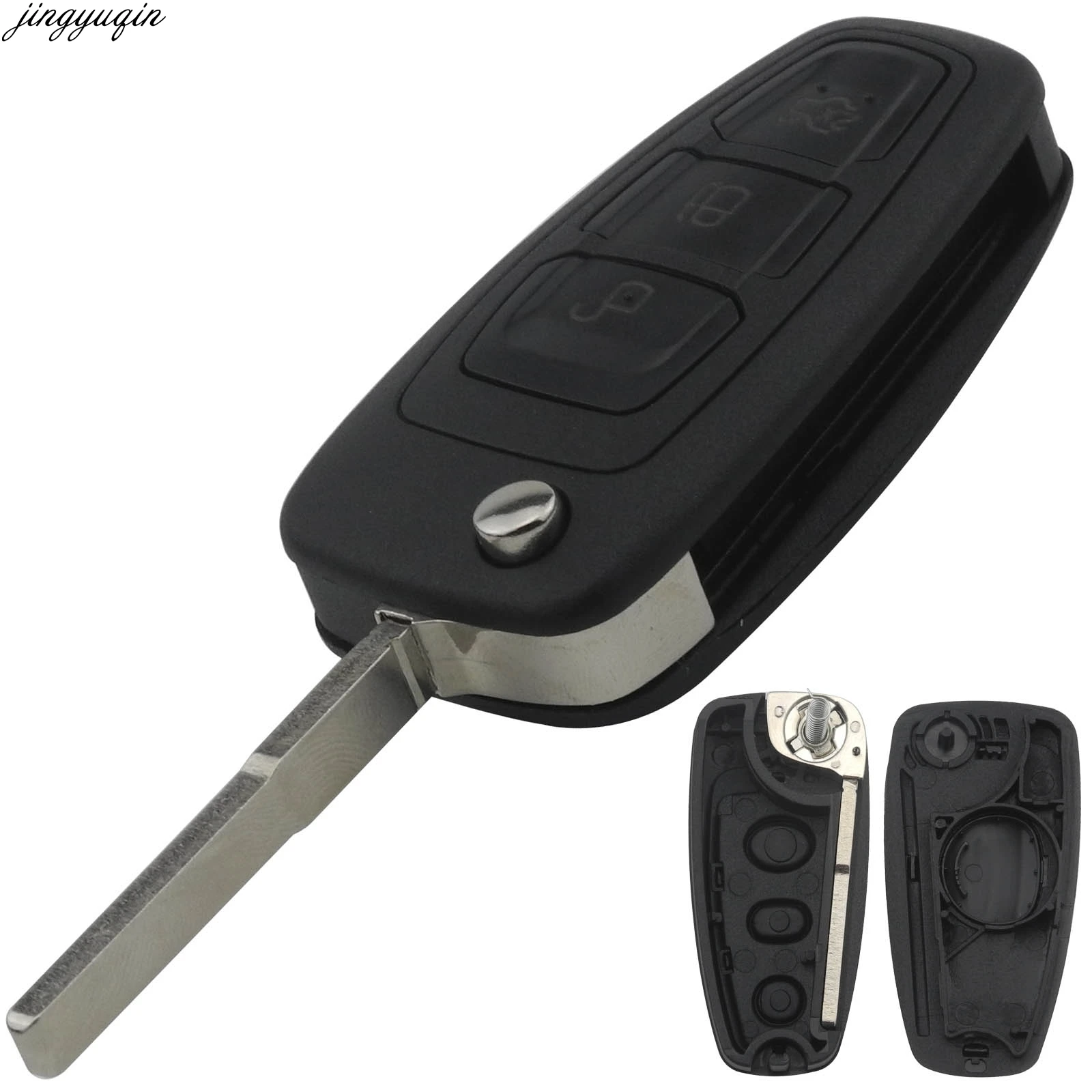 

3 Buttons Flip key Folding car Remote Key Shell For Ford Focus 3 Fiesta connect mondeo c max HU101 F021 Blade