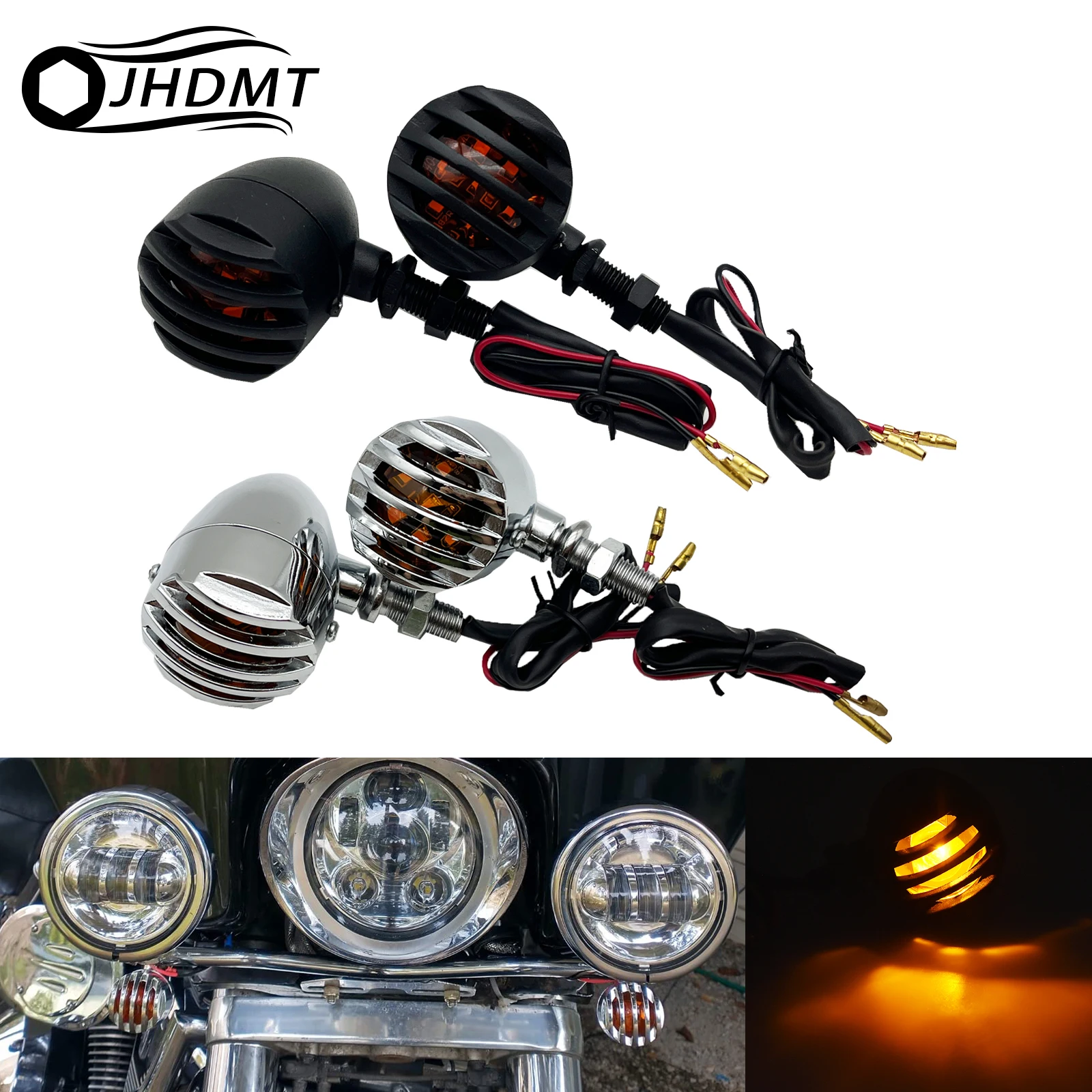 

Motorcycle Universal Bullet Turn Signals Blinkers Amber Bulb Indicators Lights For Harley Chopper Bobber For Honda For Yahama