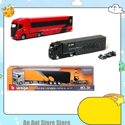 ANT Mclaren Mcl38 Container Truck Racing Bburago 1:43 Scale F1 Ferrari Sf24 Mercedes-Amg W15 Truck Set Alloy Model Caring Toys