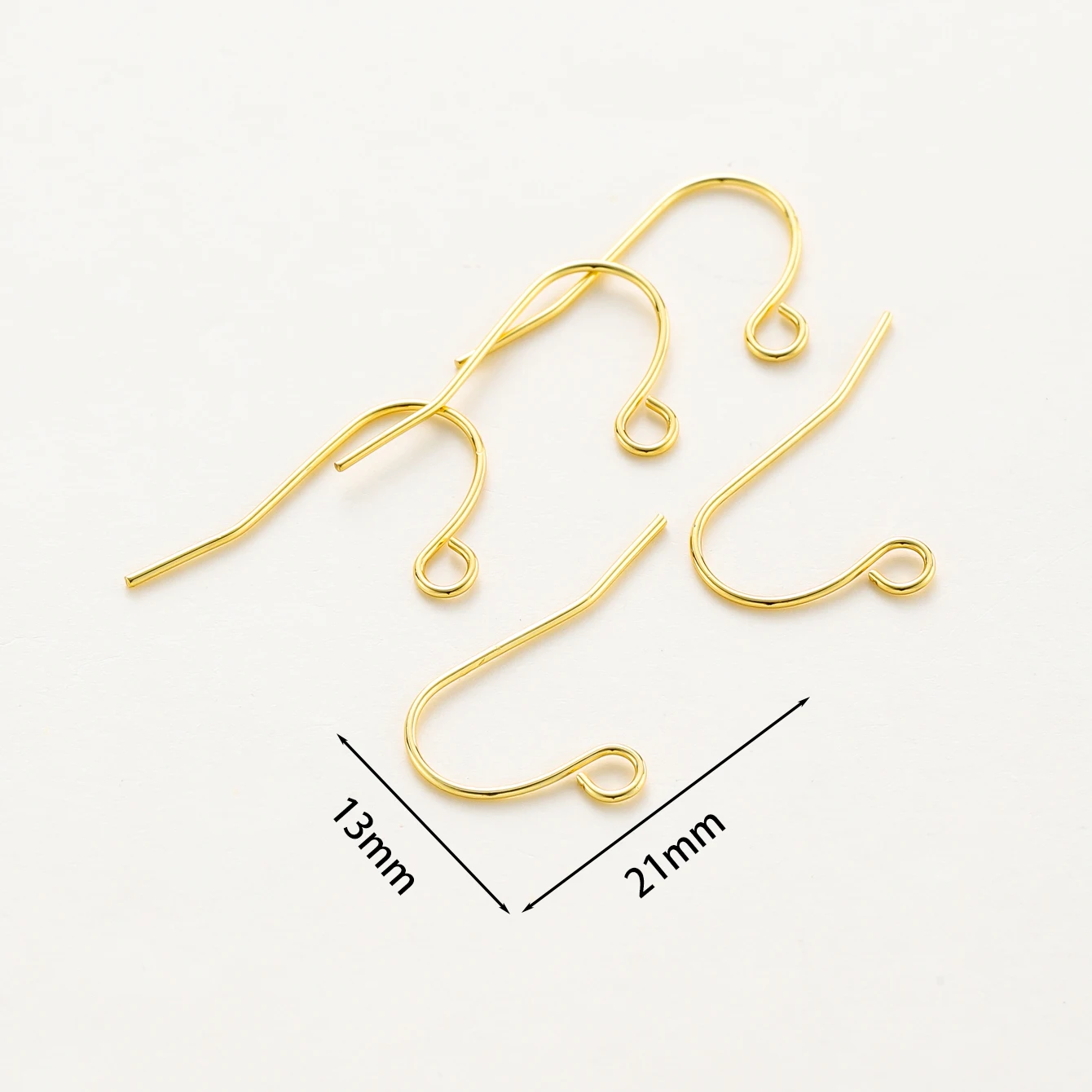 20Pcs/Lot 13*21mm 14K/18K Gold Color Plated Brass Earring Ear Hook Earwire for DIY Earrings Jewelry Making Accessories