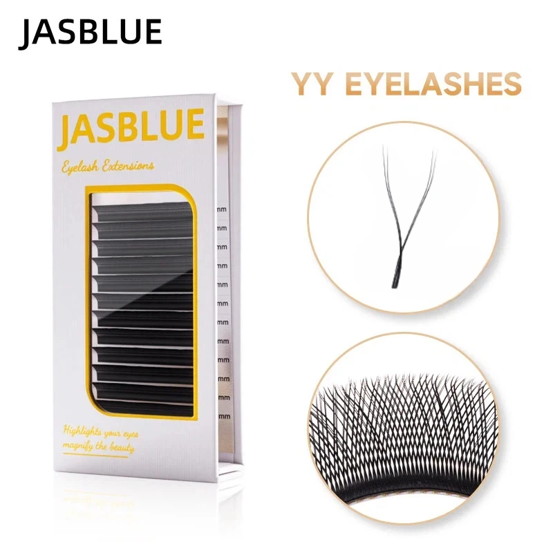 JASBLUE Two Tips YY Shape Eyelash Lines YY Shape Eyelash Extensions Y-Shaped Lashes CD Curl