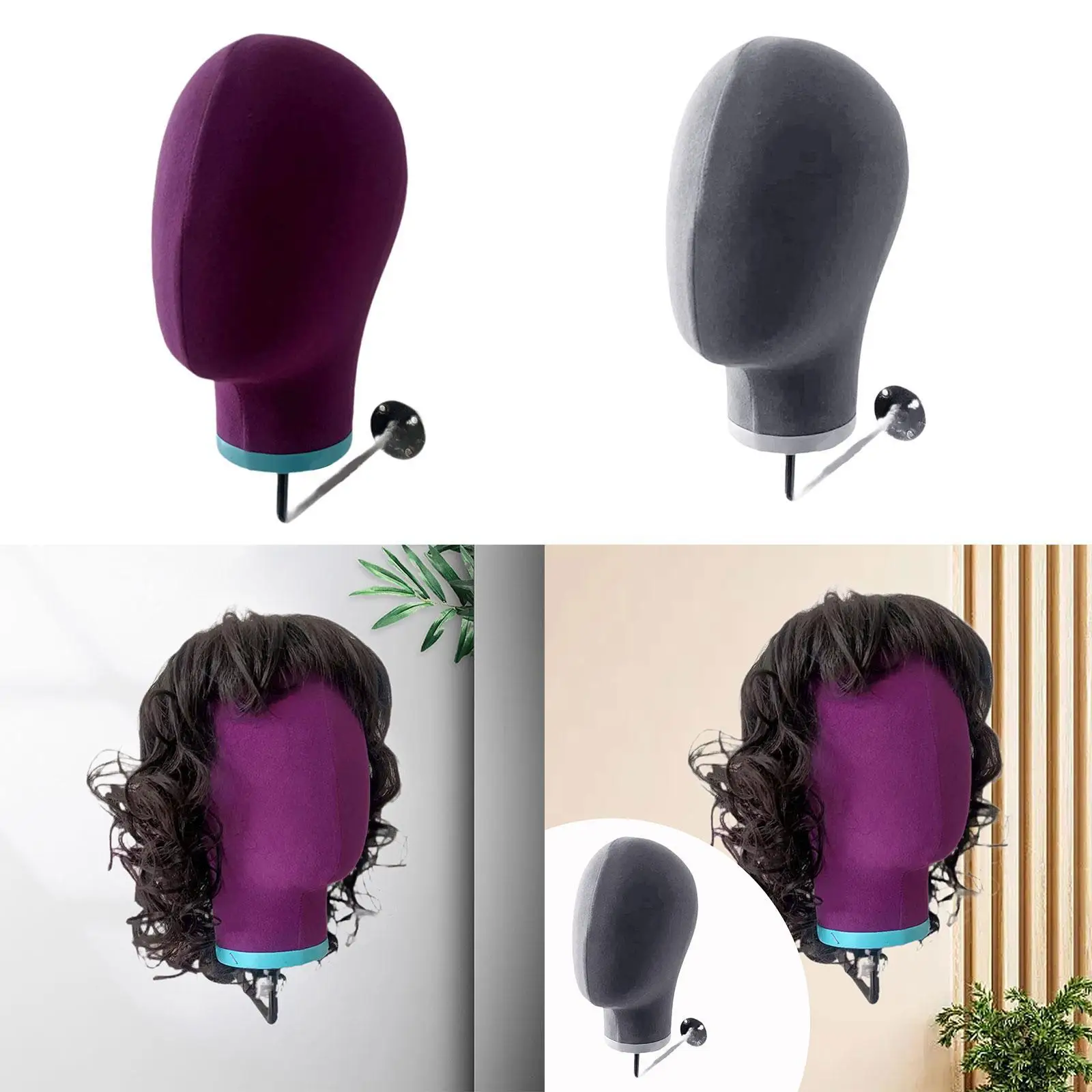 Wall Mount Mannequin Head 21inch Decoration Ornament Multifunctional Hat Display Stand for Home Hairpieces Shop Hat Making Caps