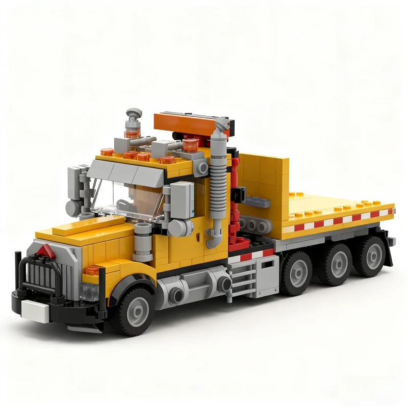 804 pçs moc caminhão de construção americano modelo de cama plana blocos de construção presentes de natal diy ideia criativa educação tijolo brinquedos crianças