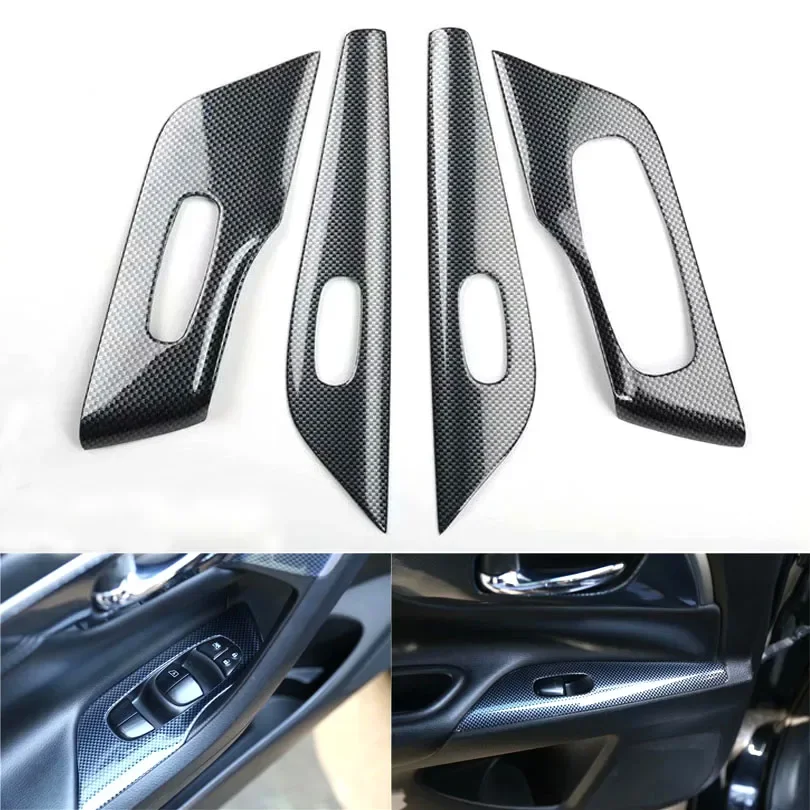 

4Pc Car Window Lift Switch Door Armrest Panel Cover ABS Stickers For Nissan Altima 2013 2014 2015 2016 2017 2018 LHD Car Styling