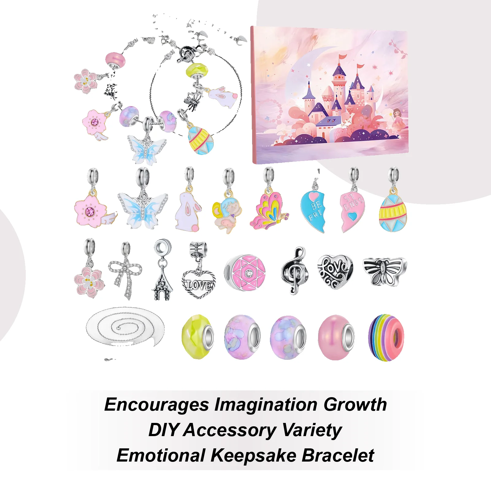 

Браслет Адвент Рождество 2025 24 дня комплект для изготовления ювелирных изделий DIY браслет календарь обратного отсчета для девочек коллекционеры семейные собрания