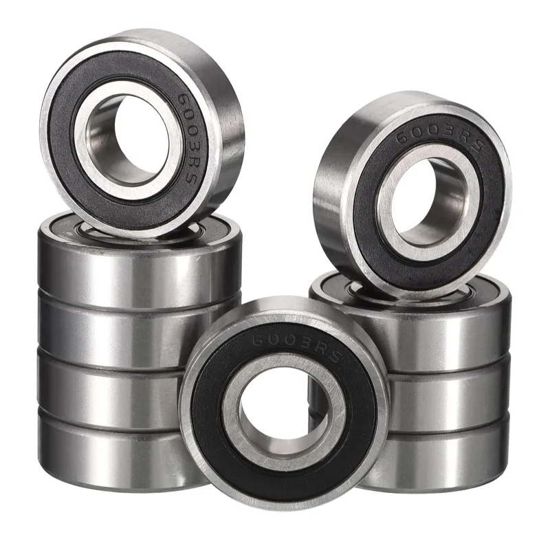 6003-2RS Deep Groove Ball Bearings, ID 17mm X OD 35mm X Width 10mm Double Rubber Sealed Ball Bearing Chrome Steel 10pcs