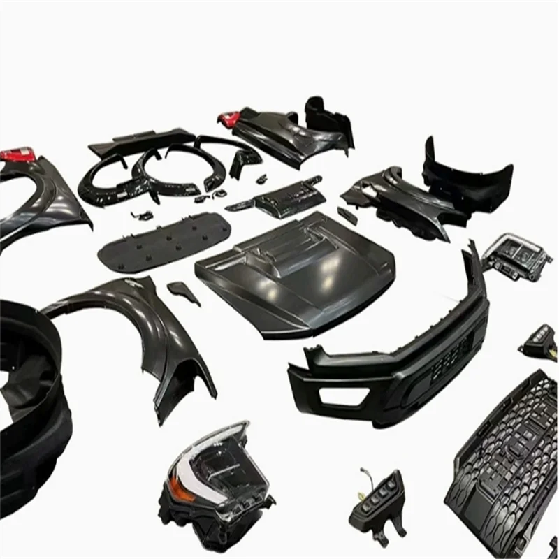 Facelift Raptor Body Kit parachoques delantero parrilla guardabarros bengalas para Ford 2018-2021 F150 actualización Bodykit para 2016 ford f150 xlt grill