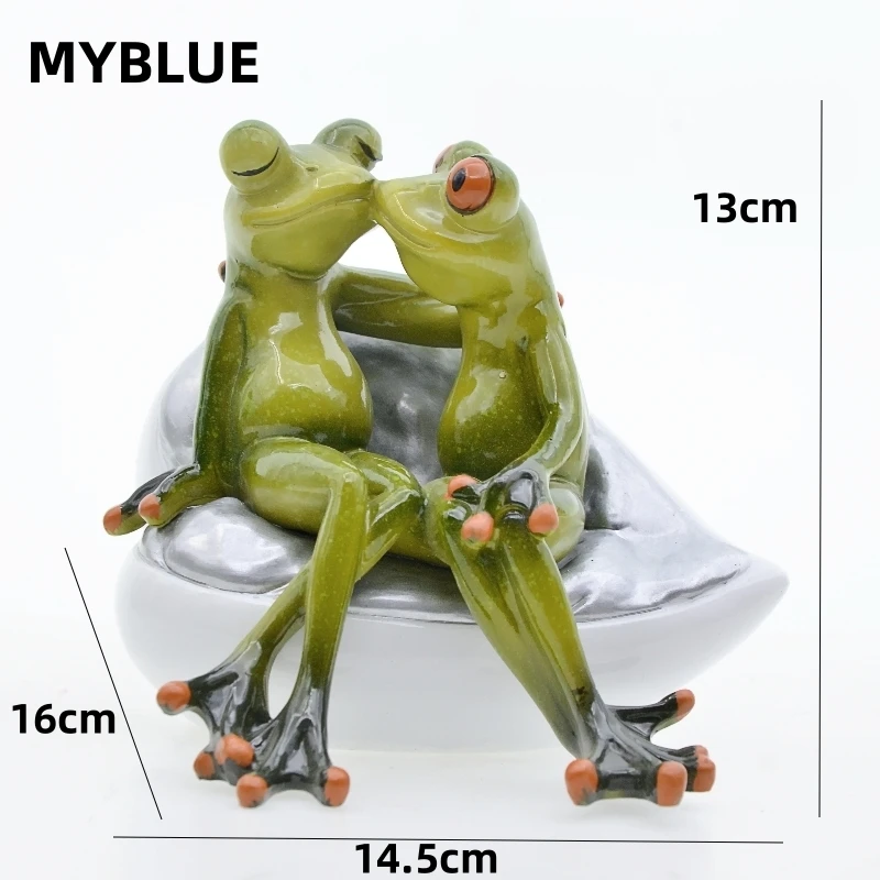 

Home Decoration Statue Ornament MYBLUE Resin Frog Lovers Figurine,Table decoration and accessories