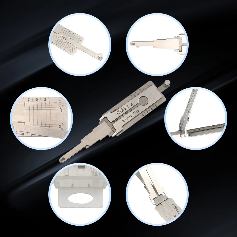 DH CY24.V2 Li's 2-in-1 Lock Service Tool-Multipurpose Lock Maintenance Kit for Door Lock Repair & Key Duplication, Professional