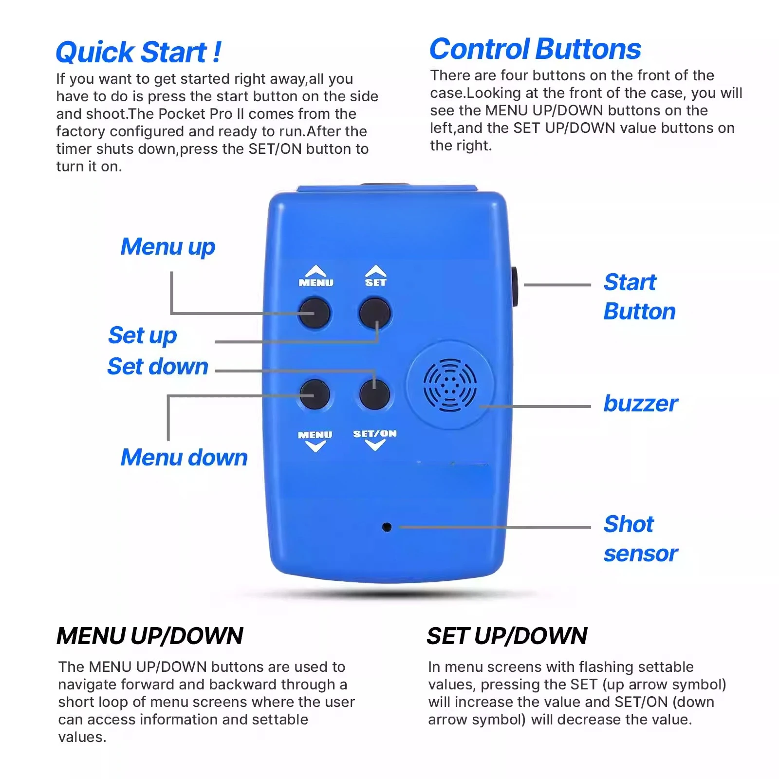 Shot Timers Competition Shooting Pro Timer Steel Challenge Match Timer with LCD Display for Live Fire Training & Practice