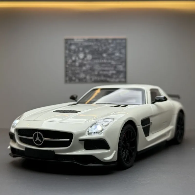 

Simulation 1:24 Benz SLS Sports Car Model with Sound and Light Diecast Toy Car Children Boy Birthday Gift Miniature Voiture