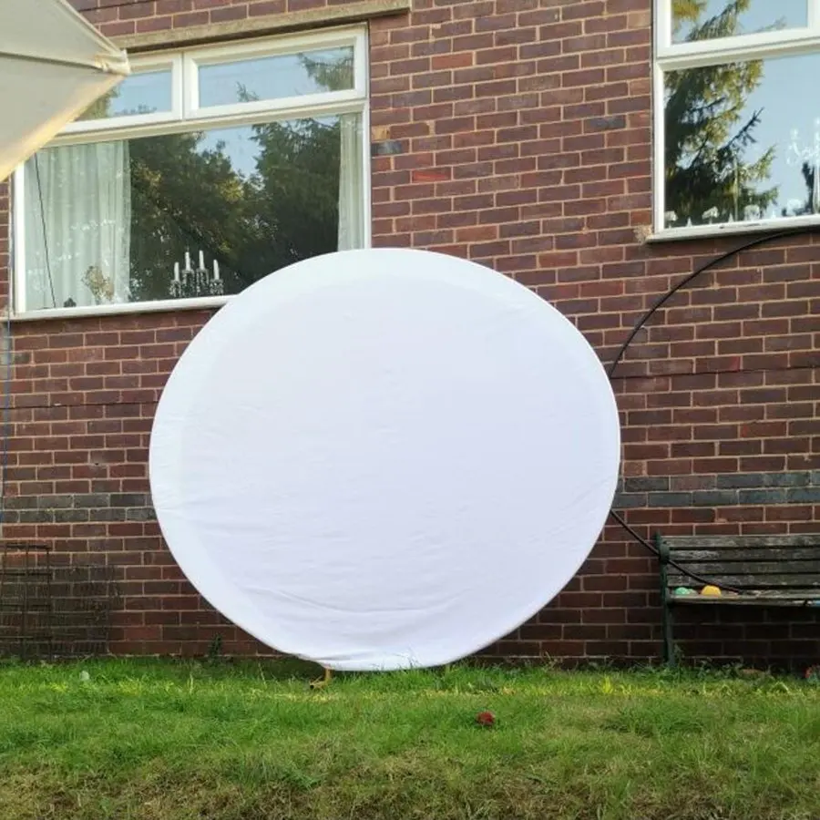 Mocsicka Sfondo rotondo Copertine Bianco solido Matrimonio Baby Shower Festa di compleanno Cerchio personalizzato Sfondo Fascia elastica Studio fotografico