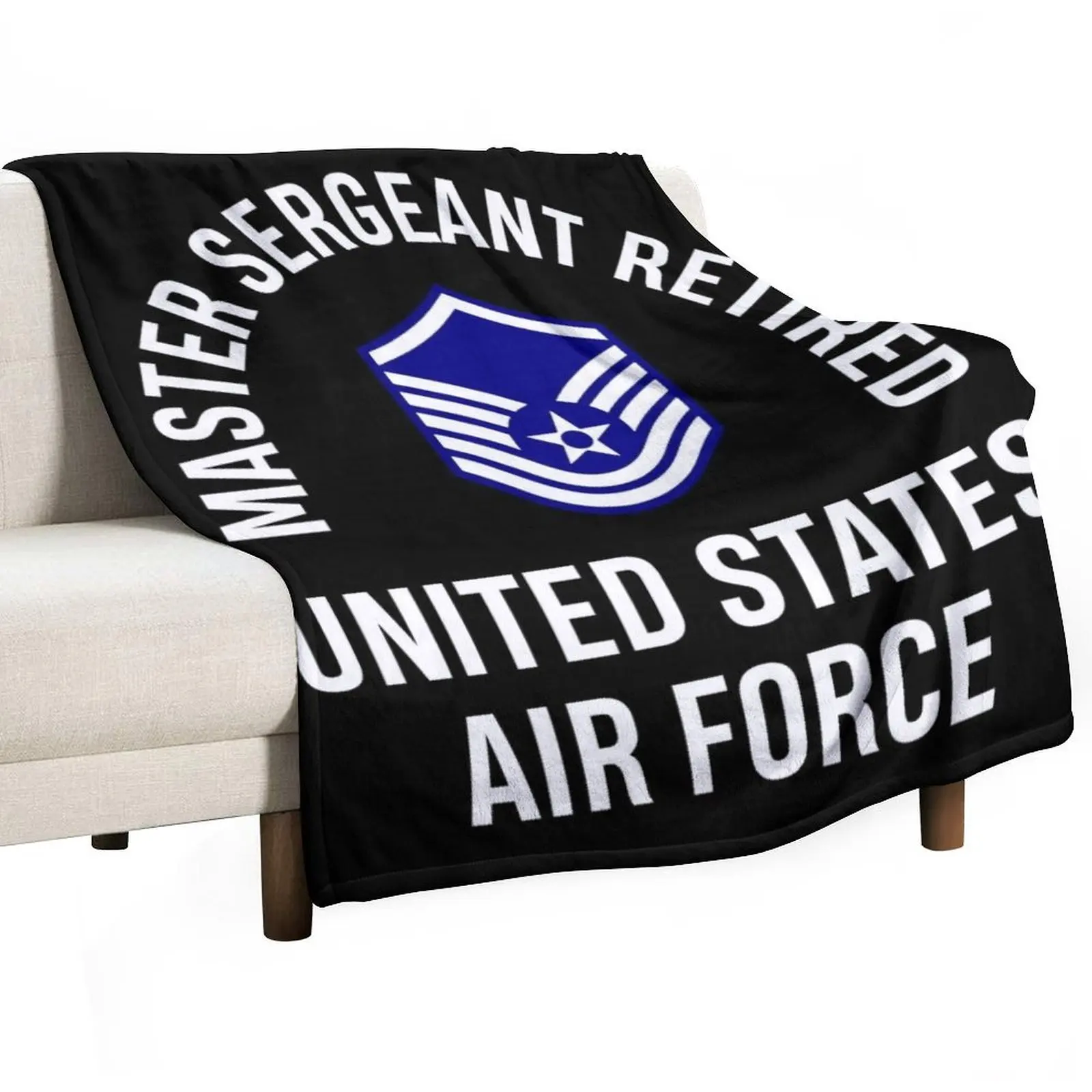 Master Sergeant Retired United Sates Air Force Retirement Throw Blanket Camping For Decorative Sofa christmas gifts Blankets
