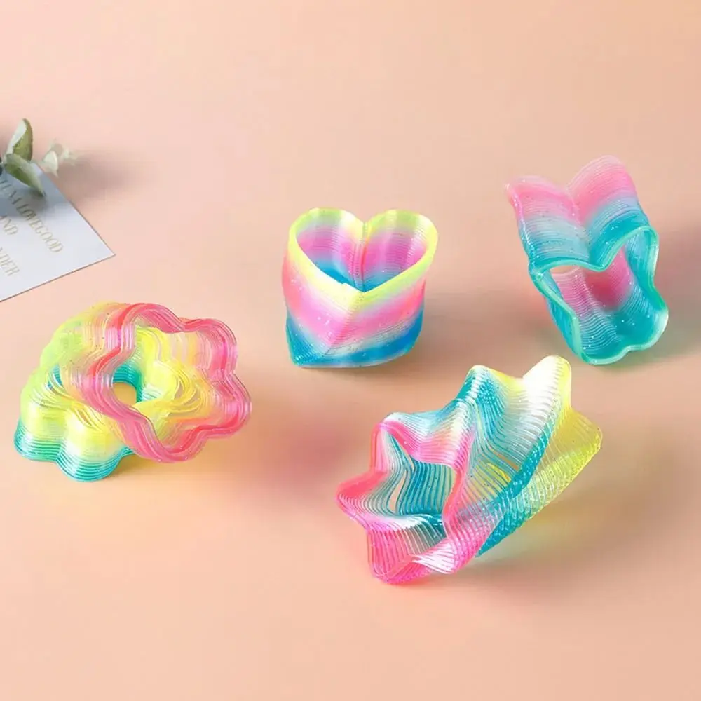 5pcs Multi-Shape Rainbow Magic Springs Toys Kids Boys Girls Birthday Party Favors Creative Spring Coil Goodie Bag